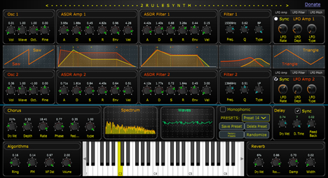 2RuleSynth - free Subtractive / FM / Ring synth plugin