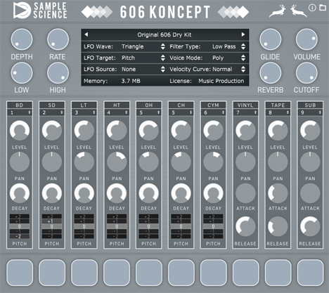 606 Koncept - free Analog drum rompler plugin