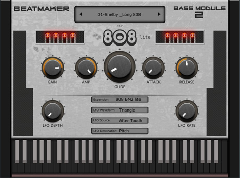 808 Bass Module 2 Lite - free Bass drum rompler plugin