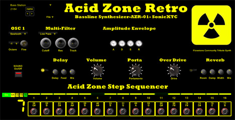 Acid Zone Retro - free Monophonic bassline synth plugin