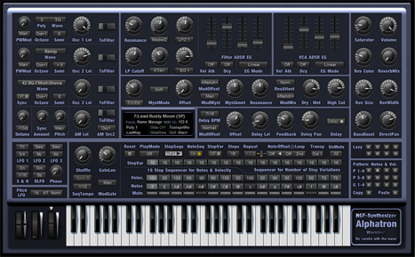 Alphatron - free 16 step sequencer synth plugin
