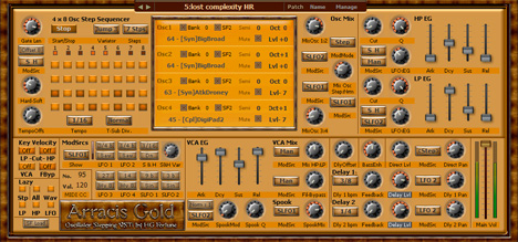 Arracis Gold - free Oscillator stepping synth plugin
