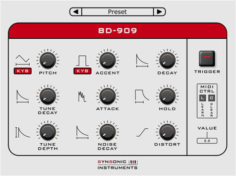 BD-909 - free Bass drum generator plugin