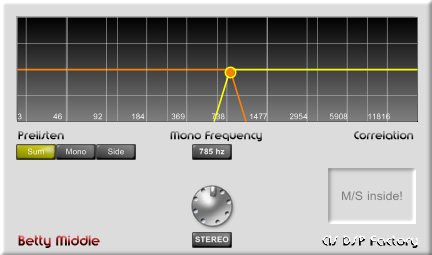 Betty Middle - free Stereo enhancer / bass centering plugin