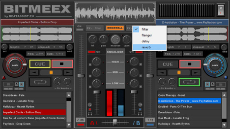 BitMeex - free Djing / mixing decks plugin