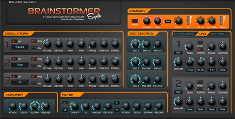 BrainStormer - free 3 osc synth plugin