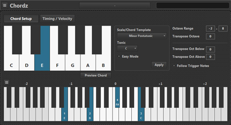 Chordz - free MIDI chorder plugin