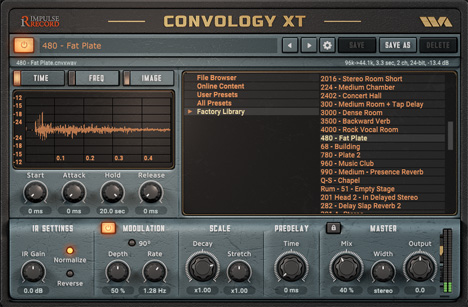 Convology XT - free IR convolution reverb plugin