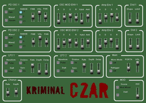 Czar - free Phase distortion synth plugin