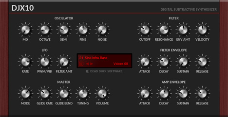 DJX10 - free Subtractive synth plugin