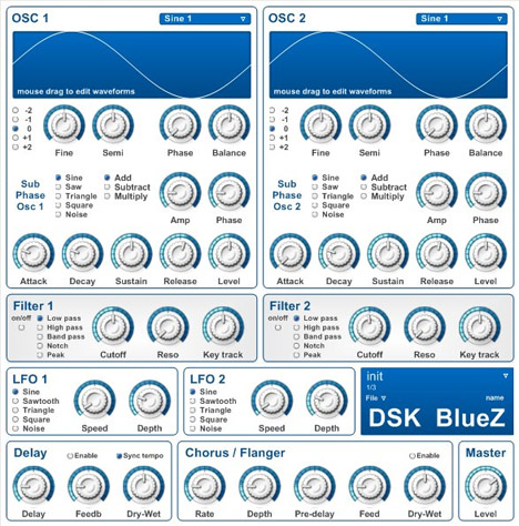 BlueZ - free Wavedrawable oscillators plugin