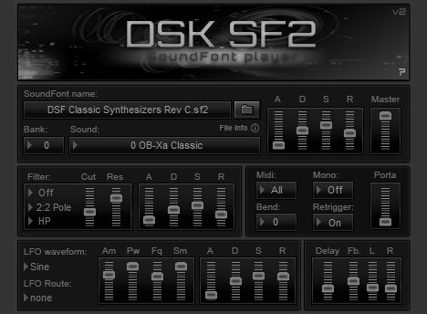 SF2 - free Soundfont player plugin