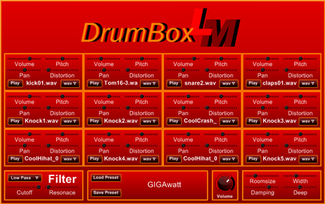 DrumBox LM - free 12 pad drum kit plugin