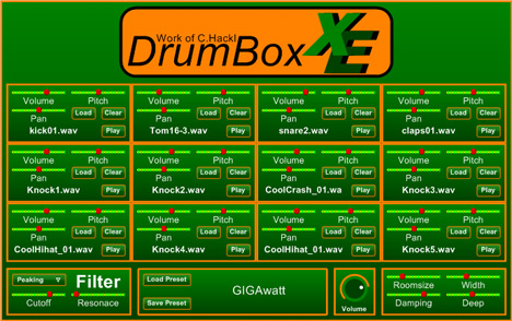 DrumBox XE - free 12 pad drum kit plugin