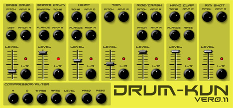 Drum Kun - free Lo-fi drum synth plugin