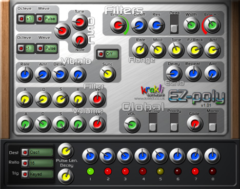EZ-poly - free 8 step sequencer poly synth plugin