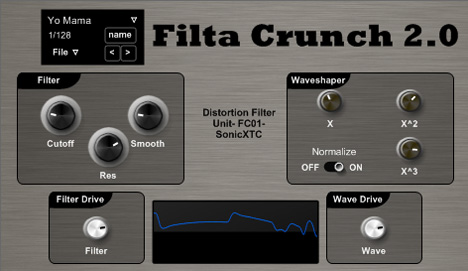 Filta Crunch 2 - free Distortion filter plugin