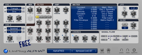 Free Alpha - free 2 osc analog synth plugin