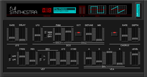 Full Synthestra - free 2 osc analog synth plugin