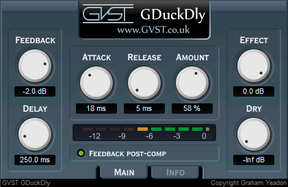 GDuckDly - free Ducking delay plugin