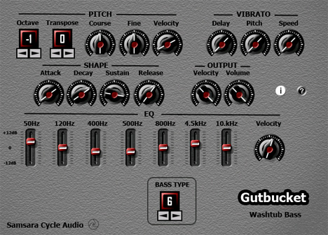 Gutbucket - free Washtub bass plugin