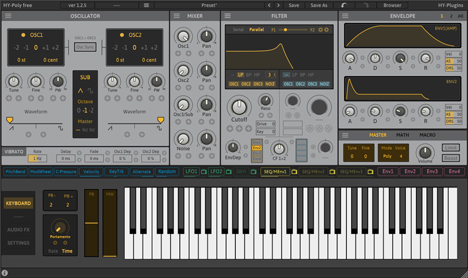HY-POLY Free - free Subtractive synth plugin
