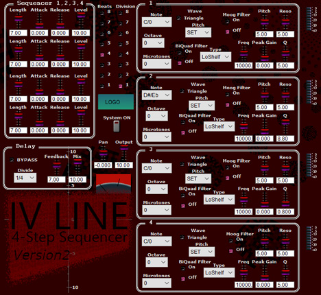 IV Line - free 4 step synth / sequencer plugin