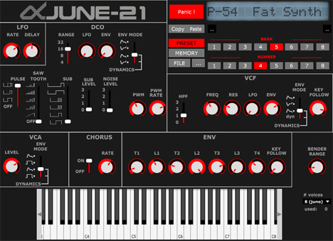 June-21 - free Roland Juno / MKS-50 emulation plugin
