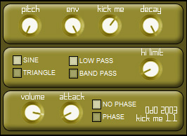 KickMe - free Bass drum generator plugin