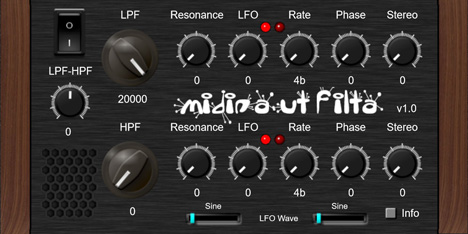 Midinaut Filta - free Parallel stereo filter plugin