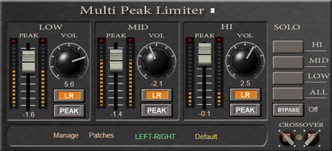 Multi Peak Limiter - free 3 band peak limiter plugin
