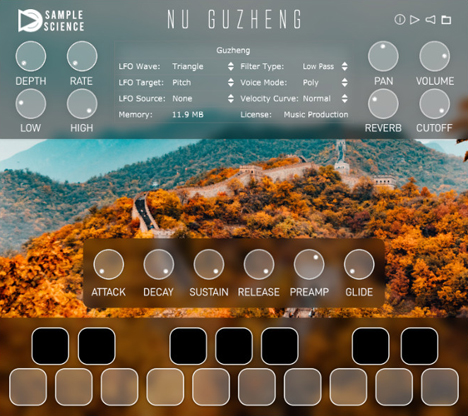 Nu Guzheng - free Chinese plucked zither plugin
