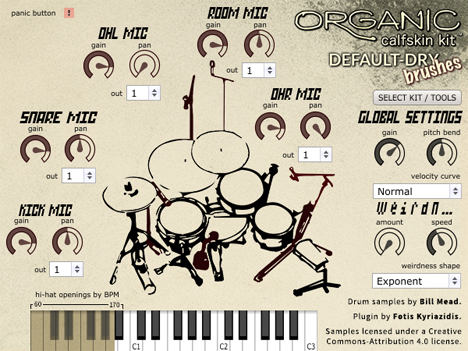 Organic Calfskin Kit  - free Acoustic drum kit plugin