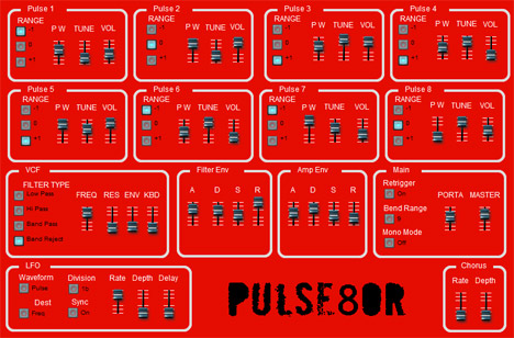 Pulse80R - free 8 osc analog synth plugin