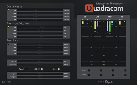 QuadraCom - free 4-band mastering processor plugin