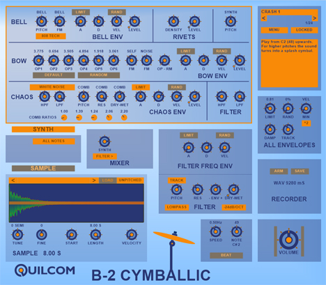 B-2 CYMBALLIC - free Cymbal generator plugin