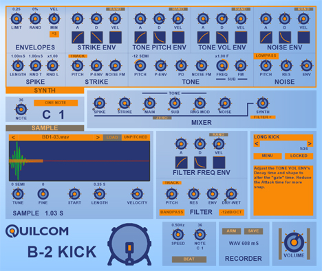 B-2 KICK - free Kick drum generator plugin