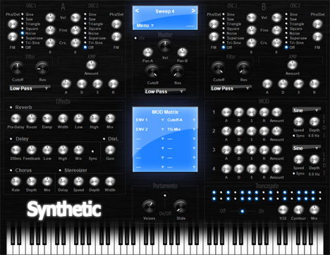 Synthetic - free 4 osc analog synth plugin