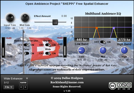 SHEPPi - free Spatial enhancer plugin