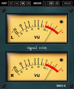SN02-G VU Meter - free Mono / stereo /MS VU meter plugin