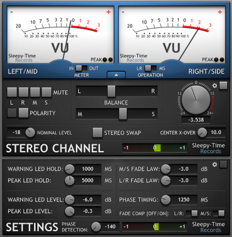 StereoChannel - free Stereo tool / VU meter plugin
