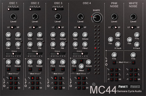 MC44 - free 4 osc analog synth plugin