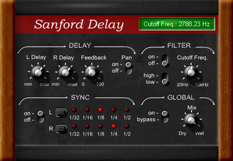 Sanford Delay - free Stereo delay plugin