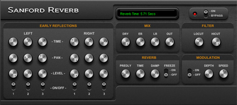 Sanford Reverb - free Stereo reverb plugin