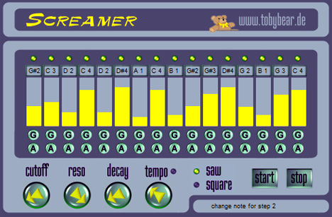 Screamer - free 16 step sequencer synth plugin