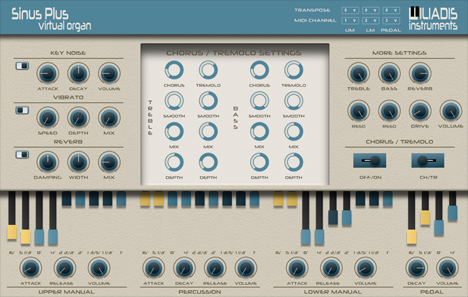 Sinus Plus - free Hammond B3 simulation plugin