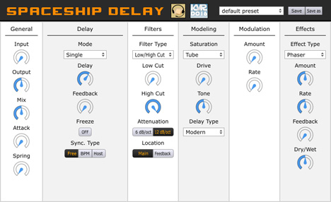 Spaceship Delay - free Multi-mode delay plugin