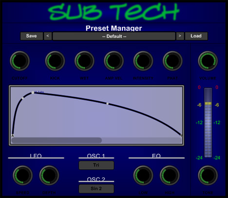 Sub Tech - free Bass synth plugin