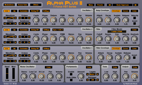 T-Force Alpha Plus 2 - free Trance gate synth plugin