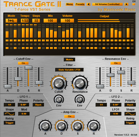 T-Force Trance Gate 2 - free Rhythmic gate plugin